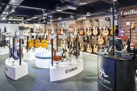 The Brand New Guitar Area At Yamaha Music London 152 160 Wardour Street Some Incredible Instruments To Music Store Design Music Store Interior Yamaha Guitar