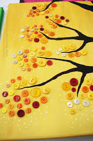 Chinese hand painted porcelain panel. Button Tree Wall Art 4 Seasons Colorful Button Tree