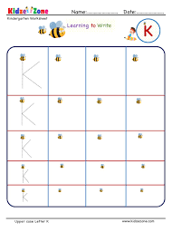 kindergarten letter writing in blank space letter k kidzezone