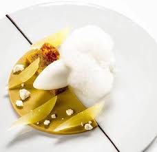 Zephyr Caramel Panna Cotta Licorice Yogurt Rocks Yogurt Ice Cream Lemon Air By Ramon Morato Caramel Desserts Desserts Pear Dessert