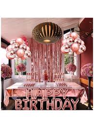 Rose gold birthday party theme simple. Rose Gold Birthday Party Decoration Happy Birthday Banner Etsy Gold Birthday Party Decorations Birthday Dinner Party Simple Birthday Party