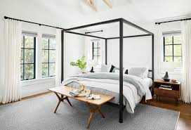 Modern black 4 poster canopy bed. Four Ways To Style Modern Four Poster Beds The Identite Collective