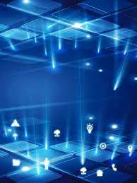 Blue Smart Lighting Technology Background Technology Background Smart Lighting Background Design Vector Blue
