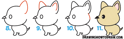 How To Draw A Cute Cartoon Dog Kawaii Style From An Arrow Easy Step By Step Drawing Tutorial For Kids How To Draw Step By Step Drawing Tutorials In this lesson, cartooning4 kids shows how to draw a friendly dog. how to draw a cute cartoon dog kawaii