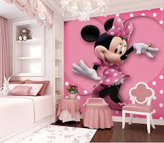 Pink Minnie Mouse Heart Dot Wallpaper Wall Decals Wall Art Print Mural Minnie Mouse Room Decor Girl Room Girl Bedroom Decor