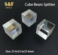 S&F 25.4mmx25.4mm Optical K9 Glass Cube Beamsplitter Prism Dichroic  Dispersion Prism