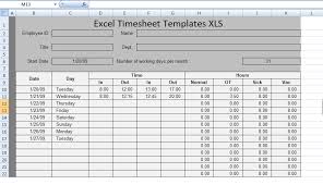 Free Excel Timesheet Templates Xls Excel Xls Templates Timesheet Template Excel Templates