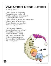 Vacation Resolution Summer Break Kids Poem Woo Jr Kids Activities Kids Poems Summer Break Kids Short Poems