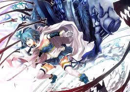 I bet all of you look at this stamp because of gumi and rin lol. Miki Sayaka Badass Fighter Thigh Highs Bonito Blade Hot Beauty Anime Girl Hd Wallpaper Peakpx