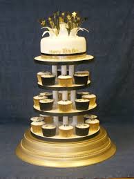 50th Birthday Cupcakes Black And Gold Black And Gold Theme Cup Cake Tower Black And Gold Birthday Cake Gold Cupcakes Black And Gold Theme