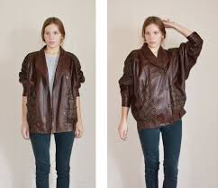 Vintage Women S Brown Leather Jacket 80s Leather By Wearspace Brown Leather Jacket Leather Jacket Brown Suede Jacket