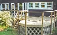 Decorative rope netting is a great way to add a nautical theme to your home or business. Rope Deck Railings Deck Railings Side Porch Ideas Deck