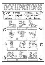 English Worksheet Occupations 1 2 Worksheets Vocabulary Worksheets Learning Worksheets