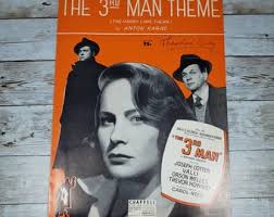 The 3rd Man Theme by Anton Karas the Harry Lime Theme 1949 Sheet Music  Vintage Piano Score Framable Miniature Movie Poster