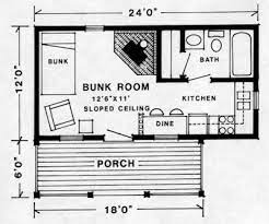 Two in the in queen, two in the king, two in the loft & two more on a day bed / pullout or futon 12 X 24 Tiny Floorplan Cabin Floor Plans Tiny House Floor Plans Tiny House Plans