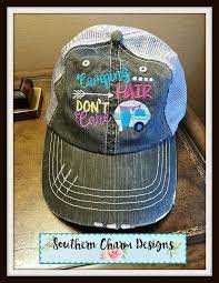 Camping Or Glamping Hair Don T Care Trucker Hat With Etsy Camping Hair Trucker Trucker Hat