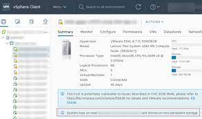 System Logs On Esxi Host Are Stored On Non Persistent Storage Windows Os Hub