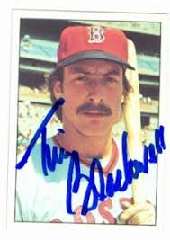 Tim Blackwell autographed baseball card (Boston Red Sox) 1975 SSPC #415