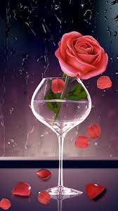 Rose In Glass Wallpaper Flower Phone Wallpaper Beautiful Flowers Wallpapers Rose Flower Wallpaper