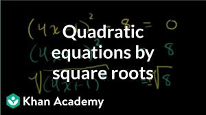 In fact, every time you solve an equation using a square root (unless x=0) you will have two answers, a positive and a negative number. Solving Quadratics By Taking Square Roots Challenge Video Khan Academy
