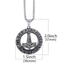 Mjolnir hammer not only became a powerful symbol in norse sagas but mjolnir symbol has also become. Elfasio Viking Anhanger Halskette Manner Nordischen Thors Hammer Mjolnir Vikings Text Symbol Edelstahl Kette 18 30 Zoll Pendants Aliexpress