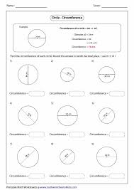 Circumference And Area Of Circle Worksheets Circle Math Math Worksheets Area Worksheets