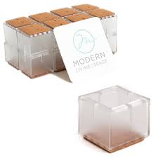 Flexible Silicone Chair Leg Floor Protectors 16 Pack Square Caps With Felt Padded Backing Designe Chair Leg Floor Protectors Flexible Furniture Chair Legs