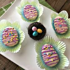 A small round fruit with purple, red or yellow skin and a hard stone inside. Mini Easter Egg Cakes Walking On Sunshine Recipes