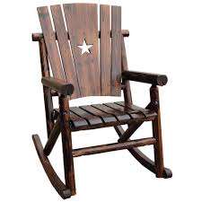 Leigh Country Char Log Patio Rocking Chair With Star Tx 93605 The Home Depot Rocking Chair Plans Patio Rocking Chairs Outdoor Rocking Chairs