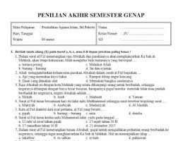 Bank soal kelas 4 kurikulum 2013 tingkat sd/ mi.pdf download disini. Soal Uas Pai Kelas 4 Semester 2 Kurikulum 2013 Panduandapodik Id