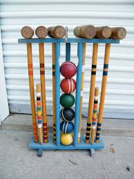 Croquet Set Wooden Garden Croquet Croquet By Assemblage333 65 00 Bee Decor Wooden Garden Craft Night
