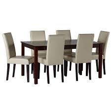 7 Pc Set Jet Dining Table 150x90cm And 6 Prince Dining Chairs Cream Only Web Image Dining Chairs Cream Dining Chairs Coffee Table