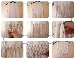 Using a hem from old shirt, make a trim along the cut edges then fix the eyelets inside the fabric with the help of the pliers. Diy Cut Tie Knotted Crop Top Tee Shirt Brassiere Customise Clones N Clowns