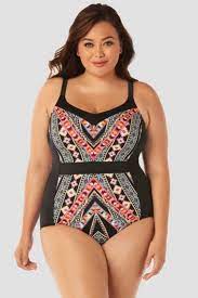 Plus Size Swimsuits To Show Your Curves I Love How The Boho Pattern On This One Piece Plus Size Swimsuit Is D One Piece Plus Size One Piece Swimsuit Swimsuits