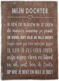 Bol Com Houten Tekstplank Tekstbord 25x18cm Mijn Dochter Kleur Naturel