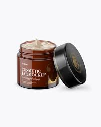 Opened Amber Cosmetic Jar Mockup High Angle Shot In Jar Mockups On Yellow Images Object Mockups Cosmetic Jars Mockup Free Psd Free Mockup