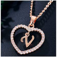 U alphabet letter logo icon with love heart vector image. Buy 26 Letter Name Necklaces Pendant For Girl Fashion Long Chain Heart Necklaces At Affordable Prices Free Shipping Real Reviews With Photos Joom
