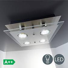 B K Licht Plafonnier Led Moderne Verre Satine 4x3w Gu10 Lampe Bureau Salon Chambre Cuisine Couloir Eclairag Eclairage Interieur Plafonnier Led Lampe De Bureau