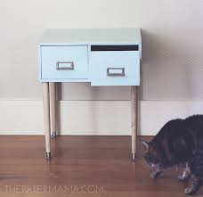 I left the cabinet upside down while it dried so it wouldn't disturb the placement of the legs. Filing Cabinet Side Table Made From A Repurposed File Cabinet