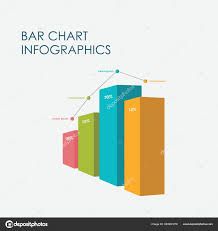 Bar Chart Infographics Elements Vector Flat Design Sign Icon