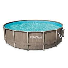 Summer Waves Elite 16ft Dark Basketweave Above Ground Pool With 1 500 Gph Filter Pump Walmart Com Summer Waves Above Ground Swimming Pools In Ground Pools