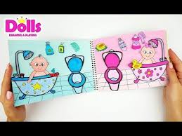 Quiet Book For Paper Dolls Baby Care Bathroom Papercraft Youtube Diy Book Paper Dolls Doll Drawing