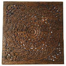Elegant Wood Carved Wall Plaque Bali Wood Carved Lotus Floral Wall Art 48 Asian Wall Accents By Asiana Home Decor Houzz