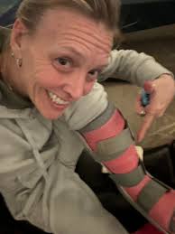 I've got a broken shoulder, explaining all the pain.