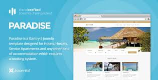 Review It Paradise Gantry 5 Hotel Booking Joomla Template Joomla Templates Joomla Hotels Design