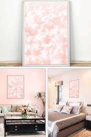 Pink Clouds Print Minimalist Abstract Art Cloud Printable Etsy Pink Room Decor Pink Bedroom Walls Pink Bedroom Decor