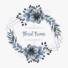 Luxury Wedding Watercolor Floral Flower Silver Frame Floral Clipart Background Pattern Png And Vector With Transparent Background For Free Download Flower Frame Floral Watercolor Floral Wreaths Illustration