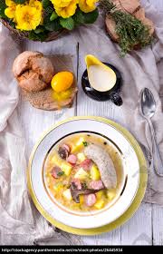 Event in berlin, germany by polish thursday dinners / cultural networking and fine dining on thursday, april 13 2017 with 181 people interested and 26. A Polish Easter Soup With Homemade White Sausage And Stock Image 26445934 Panthermedia Stock Agency