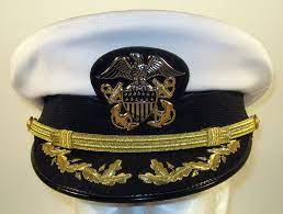 Us Navy Naval Usn Male Senior Officer Hat Cap White Khaki Bullion Us Navy Usn Hats