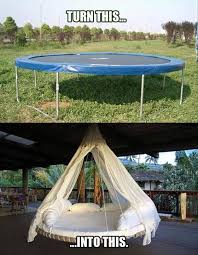 Baby kids girls bedding round dome hanging bed canopy mosquito net curtain tent. Use Old Trampoline To Make Big Round Hanging Bed Thingy Outdoors At Repinned Net